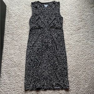 Ann Taylor XS petite business dress black and white